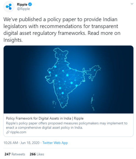 Ripple, Hindistan'ın XRP Kullanmasını Önerdi 2
