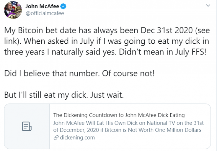 John McAfee, Bitcoin'in 1.000.000 Dolara Ulaşacağını Düşünmüyor 2