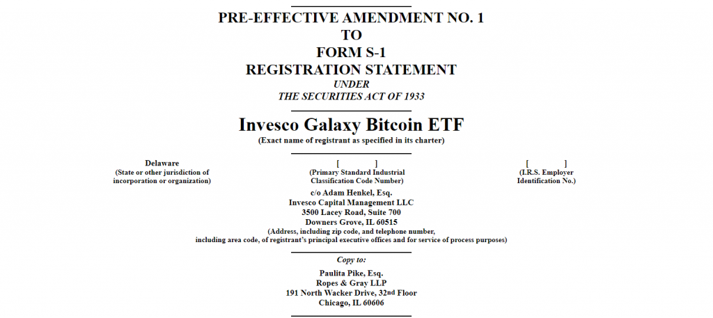 Galaxy Digital ve Invesco Ortak Fiziksel Bitcoin ETF Teklifi Sundu 2 Galaxy Digital ve Invesco Ortak Fiziksel Bitcoin ETF Teklifi Sundu 2