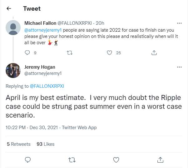 Jeremy Hogan, Ripple-SEC Davasının Bitmesini Beklediği Tarihi Açıkladı 2 Jeremy Hogan, Ripple-SEC Davasının Bitmesini Beklediği Tarihi Açıkladı 2